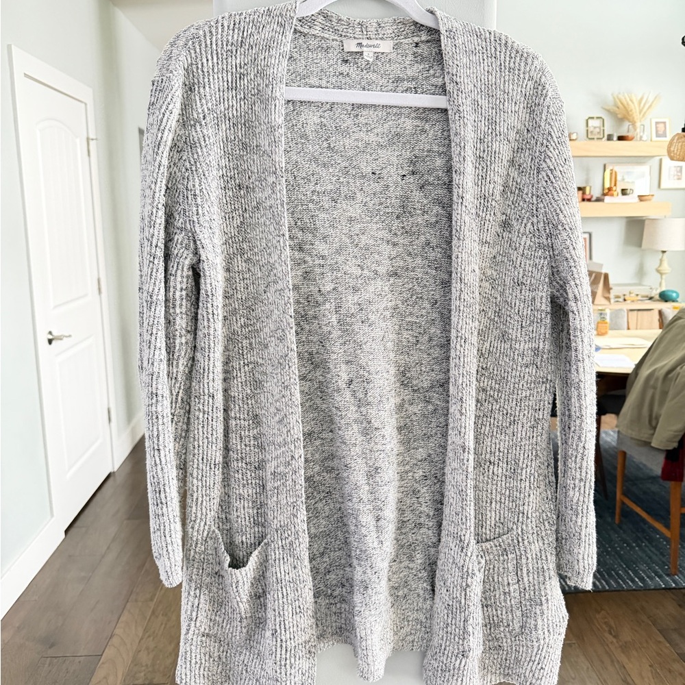 Madewell Heather Gray Open-Front Cardigan